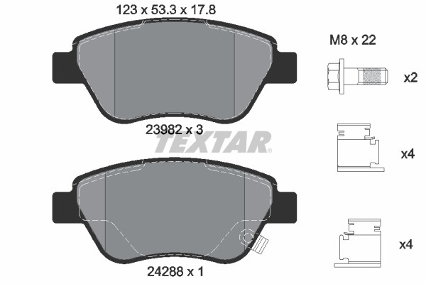Bremsbelagsatz FÜR Opel Adam (M13), Opel Corsa D (S07) - Textar 2398202-image
