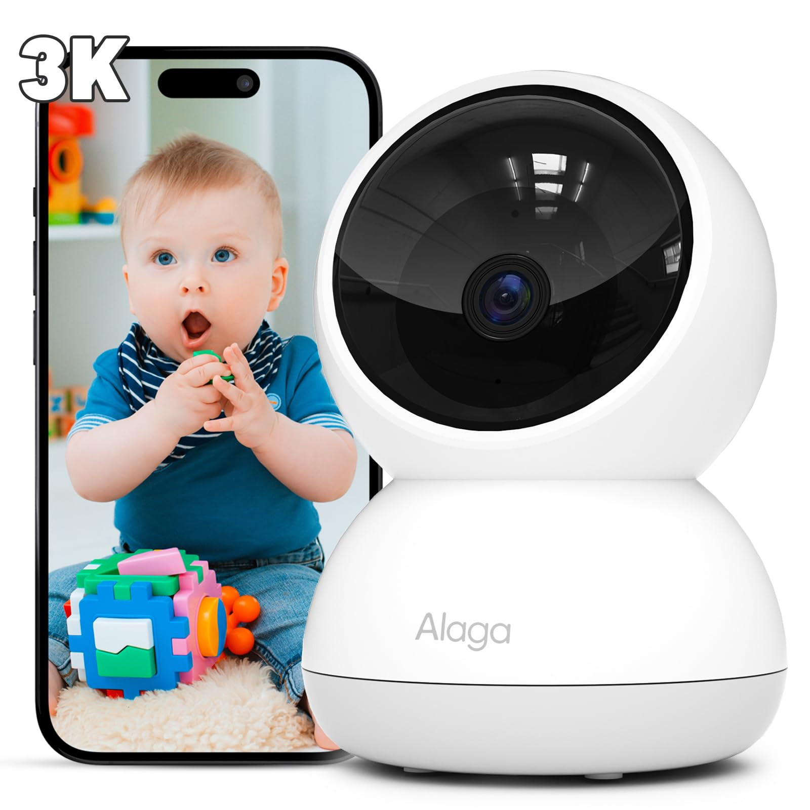 Security Camera for Home 5MP,5G and 2.4G WiFi,360° Pan 3K Human Pet Motion AI...-image