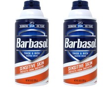 Barbasol Sensitive Skin Shaving Cream 10 oz - 2 Pack Thick Rich Lather