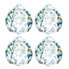 4 Pack 40MM Clear Crystal Prism Ball Suncatchers Rainbow Pendants Maker, Hanging