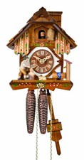 Reloj cuco casa de la Selva Negra con picadora de madera móvil 1.0200.01.C NUEVO