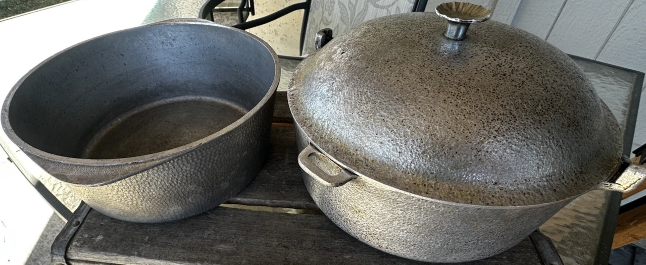 Vintage 4Qt Dutch Oven Lot Club Aluminum Hammercraft + Unmarked USA Made