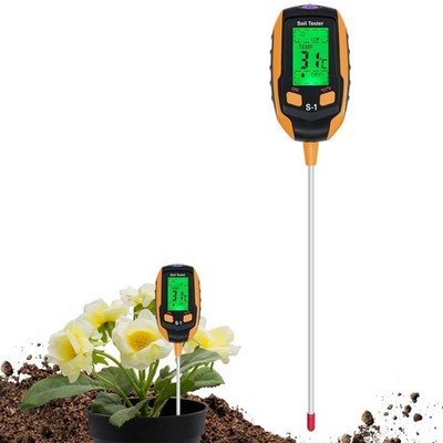 McBazel 4-in-1 Boden-Messgerät: pH, Temperatur, Feuchtigkeit & Licht für Gart...