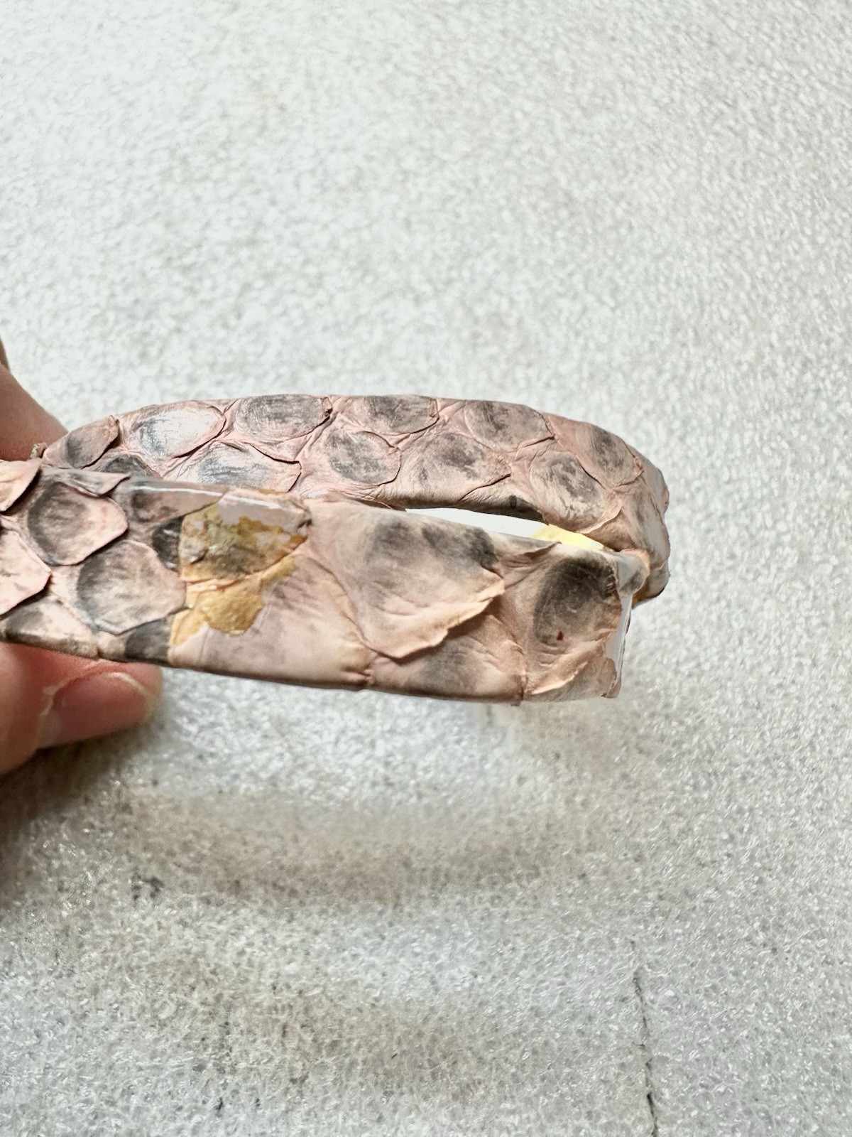 Genuine PYTHON Snakeskin Signed Hook Clasp Wrap B… - image 6