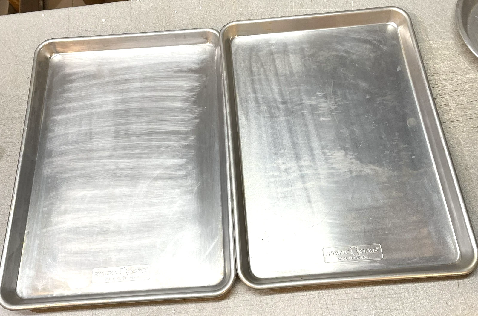 2 TWO Cookie Sheet Pans Nordic Ware Half Sheet 18" x 13" Aluminum Original USA