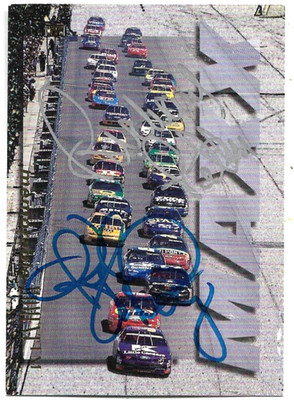 KYLE PETTY RICHARD PETTY signed 1996 MAXX MEMORABLE MOMENTS card NASCAR #50