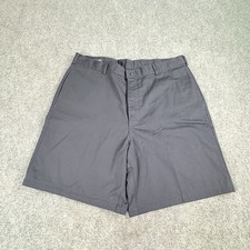 VTG 90s Lands  End Chino Shorts Men 37 Navy Preppy Classic Y2K Coastal Made USA