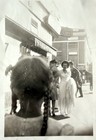 POV Behind Little Girl w Long Braids Close Up Viewing New Bride VTG 1940s Photo — photo 1