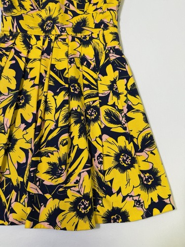 J. CREW A-Line Sundress Lined Size 00 Sleeveless Yellow Floral Summer Above Knee - Picture 4 of 16