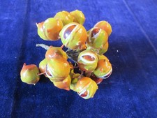 Vintage Millinery Flower Fruit 3/4"  Horse Chestnut Green Tan 22pc  Czech C10