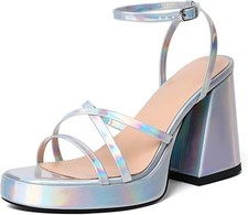 New Women's Platform Chunky Block 4.5 "High Heels Strappy Ankle Strap Fast Ship