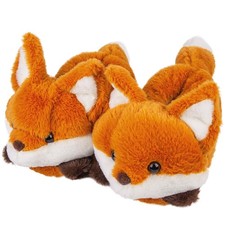 Women'S Slippers Cute Wild Animal Fuzzy Plush Funny Slippers Novelty Fox