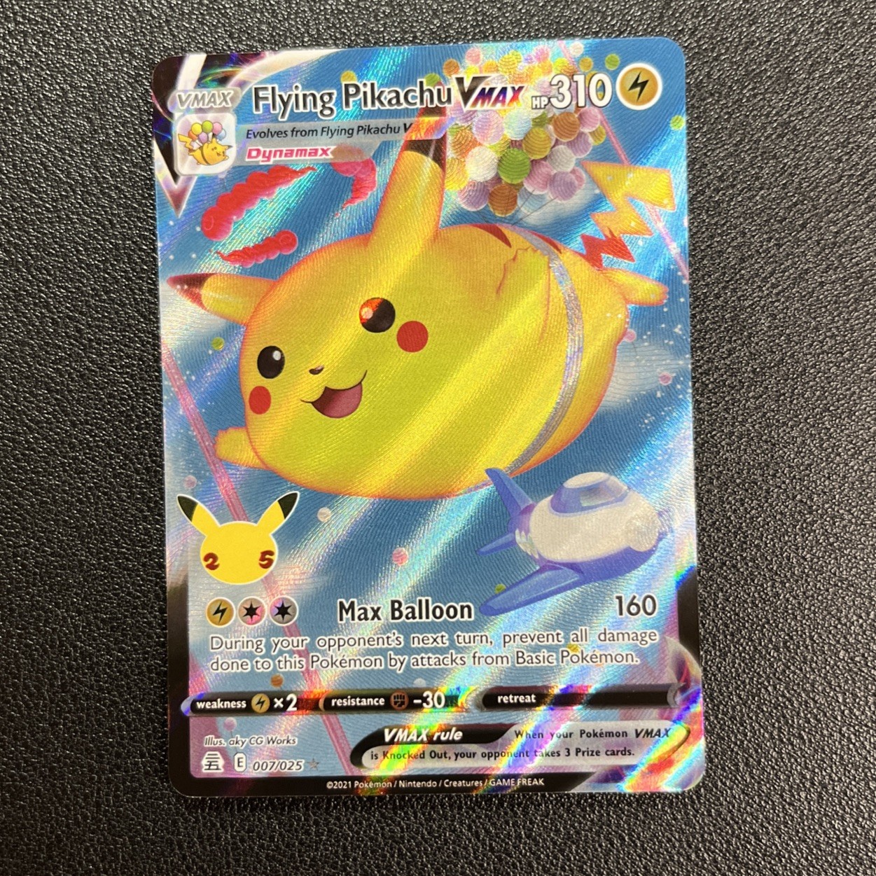 Pokémon TCG Flying Pikachu VMAX 007/025 Celebrations Holo Ultra Rare