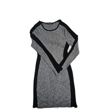 Select Grey & Black Knit Bodycon Dress Long Sleeve Size 10