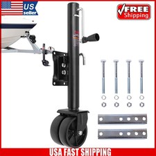 Trailer Tongue Jack 12" Lift 2000lb Capacity w/Dual 6" Wheels Bolt-On RV Boat