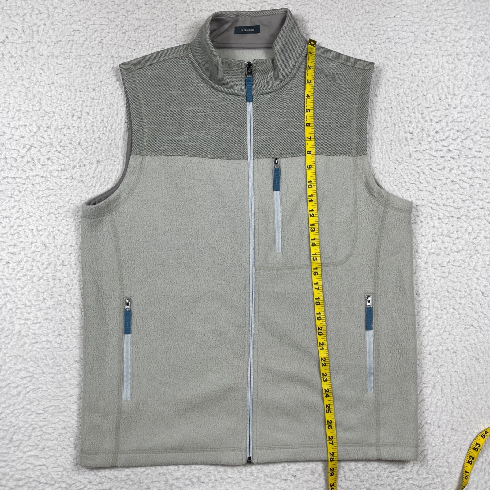 Turtleson Vest Mens L Grey Performance Fleece Full Zip Gorpcore Golf Layering image 4