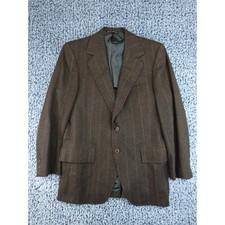 Hart Schaffner Marx Vintage Wool Brown Herringbone Striped Blazer Mens 40R