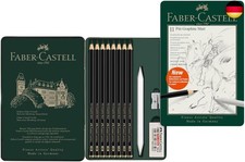 FABER-CASTELL 115220 - Bleistifte Set Pitt Graphite Matt, 11-teilig, inkl.