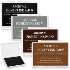 4 PCS Archival Pigment Ink Pad 3.7x2.5 Inch Waterproof Stamp Scrapbooking