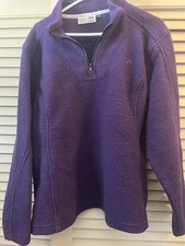 Vintage Stormy Kromer Womens Purple Fleece Quarter Zip Pullover Sweatshirt XXL