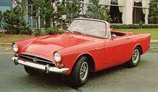 Postcard Sporty British Sunbeam Tiger Convertible