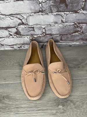 Mercanti Fiorentini MF-3200 Peach Pink Suede Driving Loafers Women s 11B US/42EU