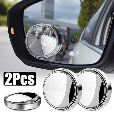2 Pcs Car Blind Spot Rear View Mirror Wide Angle 360 Degree Small Round Mirror