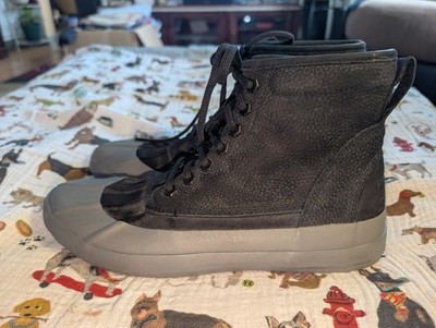 L L Bean Bar Harbor Duck Boots Black Gray Leather 517497 Women's Size 10 M