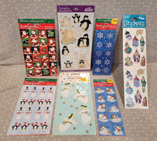 Vintage American Greetings Winter Christmas Angels Snowmen Sticker Sheet Lot