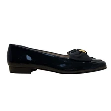 Salvatore Ferragamo Black Patent Leather Paragone Vara Bow Loafers Sz 5.5 B
