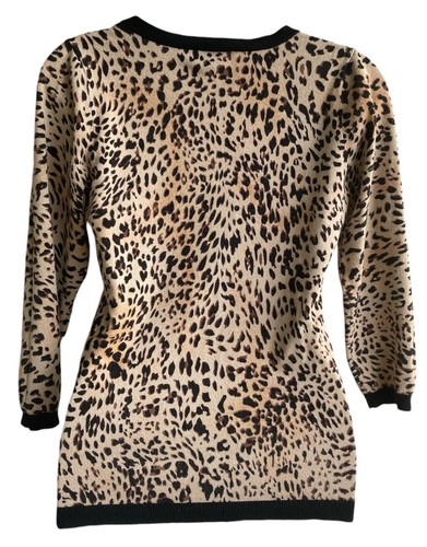 The Limited Pullover Strickjacke mit Knöpfen 3/4 Arm Damen XS braun Leopardenmuster - Bild 2 von 4