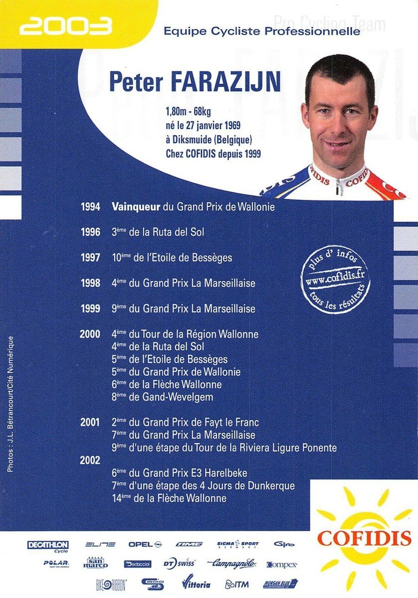 le cycliste Laurent Gané pose, le 10 juillet 2003 sur le podium du