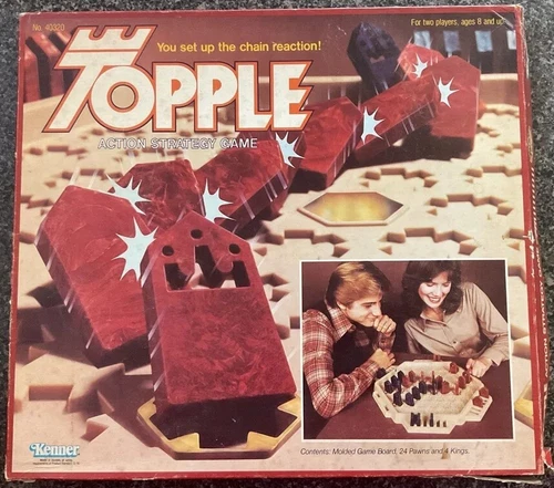 Vintage 1979 Topple Board Game Action Strategy Game BY KENNER Complete