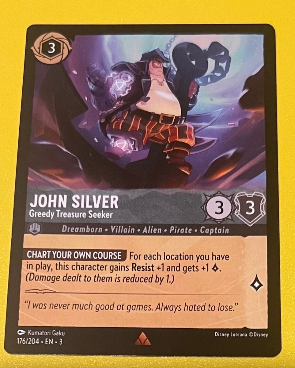 Disney Lorcana Into the Inklands - 176 John Silver Greedy Seeker - Rare Non  Foil | eBay