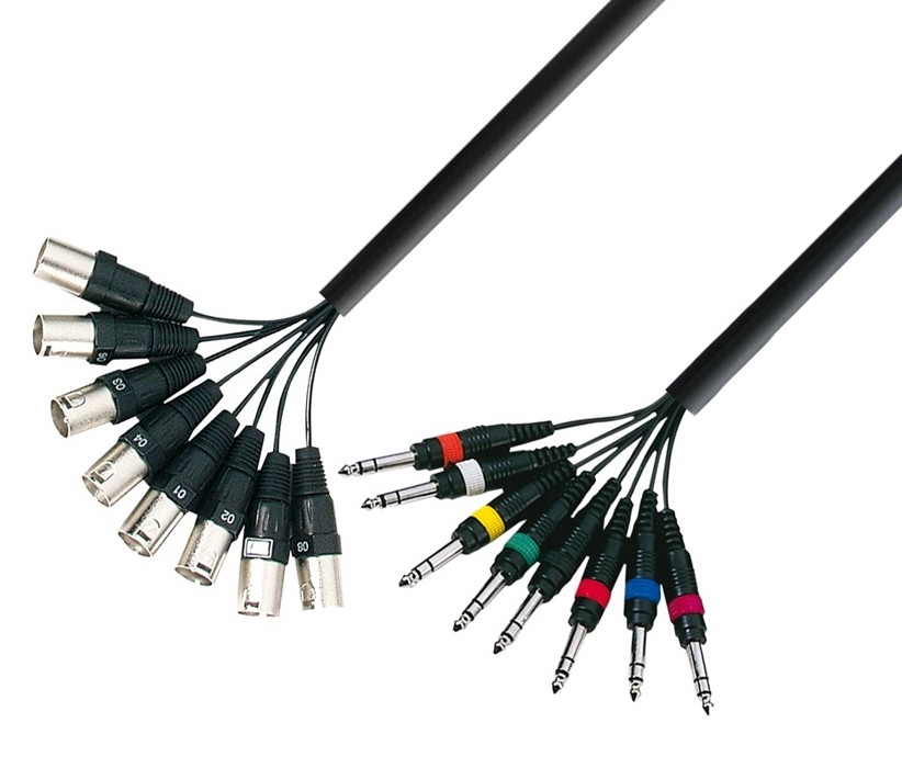 Adam Hall Cavo Multipolare 8 Jack TRS/8 XLR 3mt Cavo Multipolare Adam Hall Cable