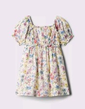 NWT Baby Gap Girl's Puff Sleeve Floral Dress  Diaper Cover Size 12-18M
