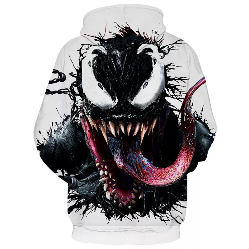 Venom Hoodies Pullover 3D Print Sweatshirts Zipper Hooded Casual Jacket Coat Top