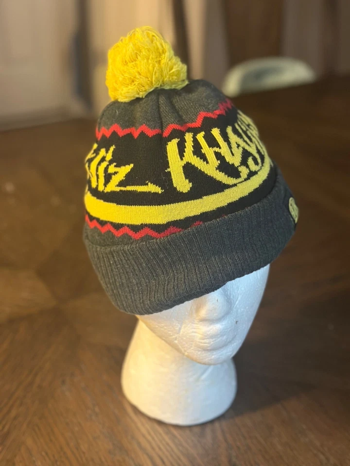 Wiz Khalifa Signature Pom Pom Beanie Hat Black/Red/Yellow One Size Acrylic Winte - Image 3 of 4