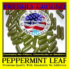 PEPPERMINT LEAF With Absolutely No Additives High Potency 100 Vegetarian Capsule