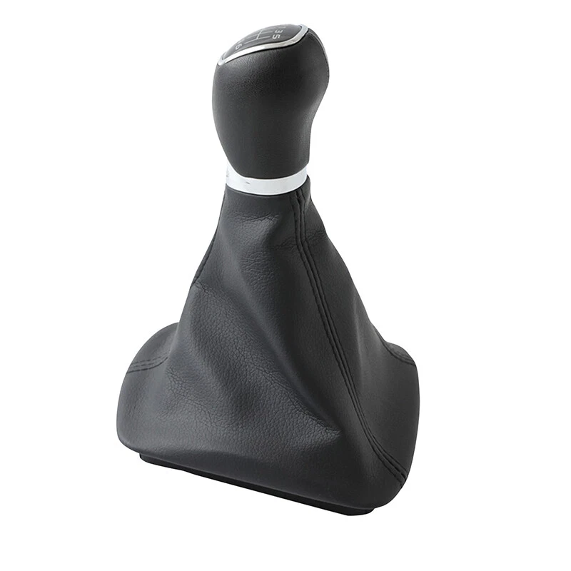 Ajuste para Skoda Octavia MK2 2004-12 perilla de cambio de marchas 6 velocidades cuero PU bota negro Foto 2 de 4