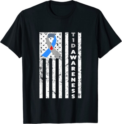 Type 1 Diabetes T1D Awareness Support Ribbon Unisex T-Shirt