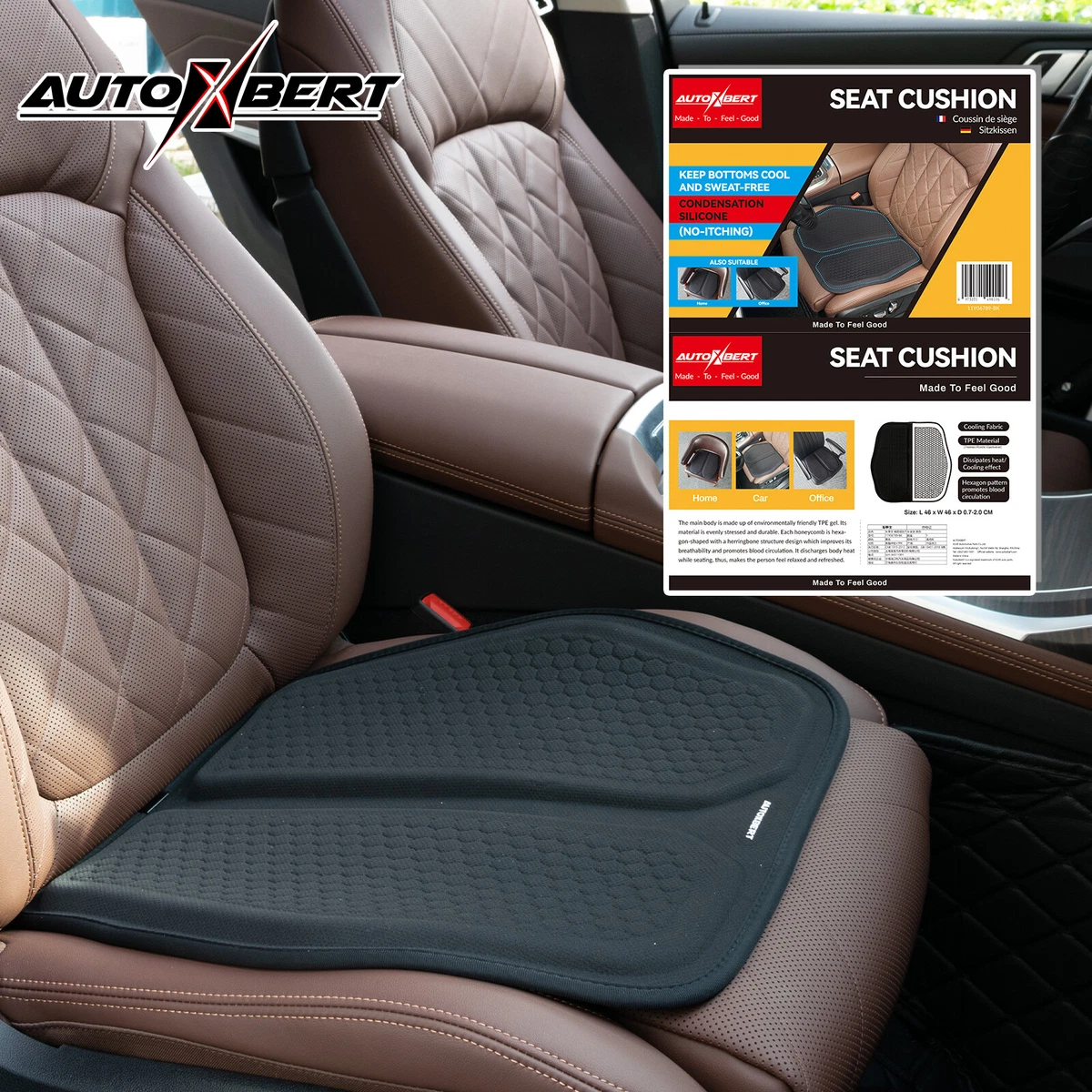 AUTOXBERT® Cooling Gel Seat Cushion Honeycomb Coccyx Car Chair Pillow  Orthopedic