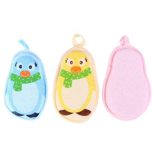 3 Pcs Children Bathing Accessories Infant Sponge Towel Sponges for Kids Cartoon