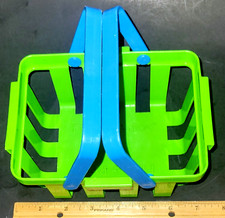 Vintage Fisher Price Fun With Food Green  Blue Grocery Store Food Basket