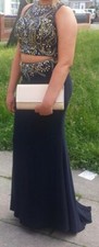 2 piece prom dress. size 12 Navy blue. 