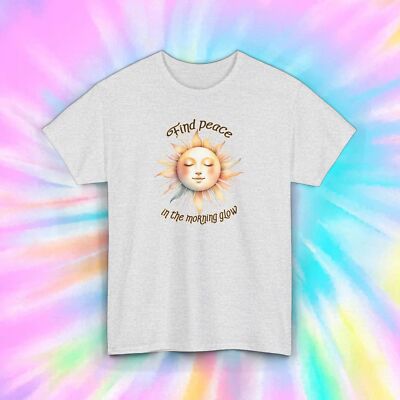 Find Peace in the Morning Glow Shirt | Sun Face Graphic Tee | Positive