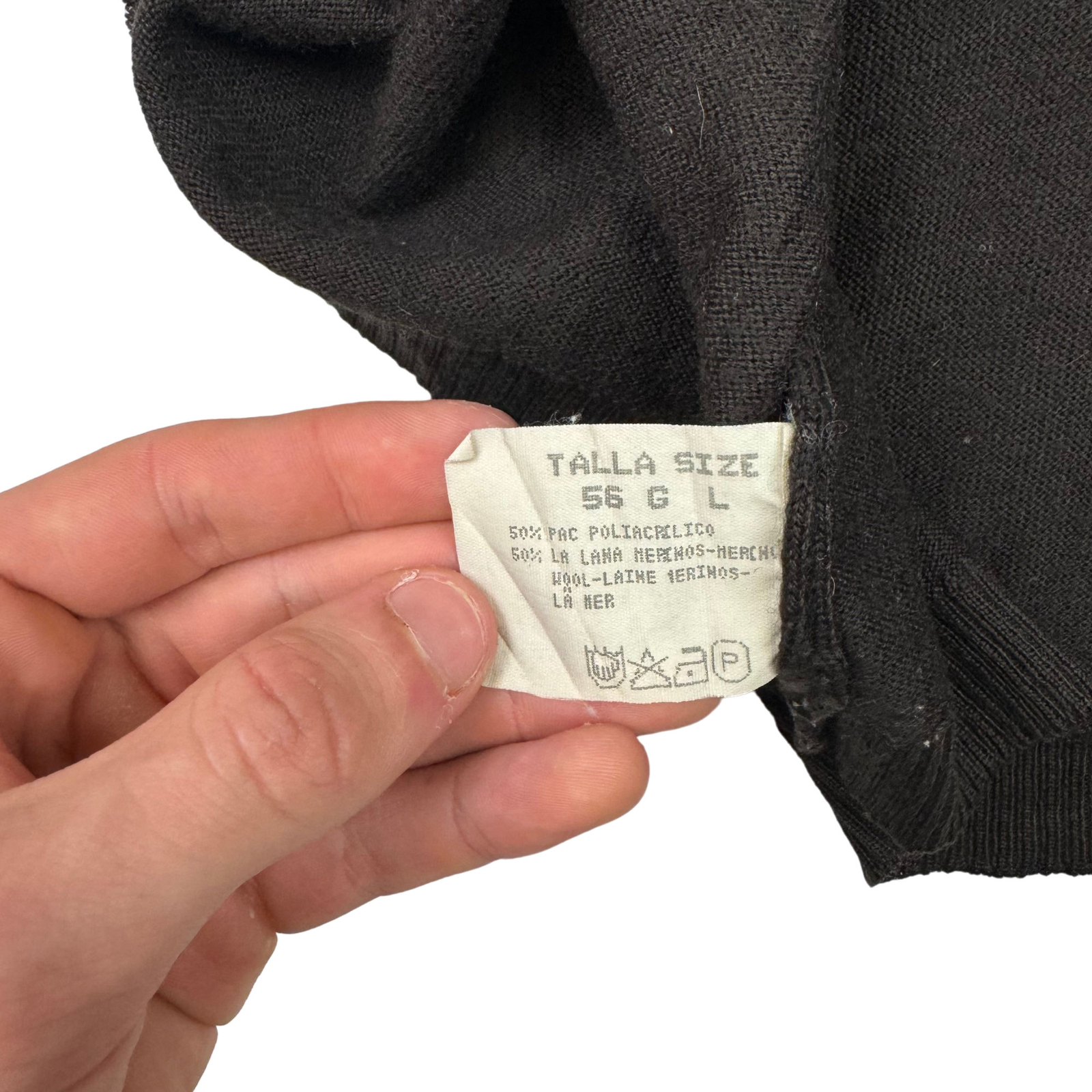 Maglione maglia lana scollo a V Yves Saint Laurent marrone uomo grande