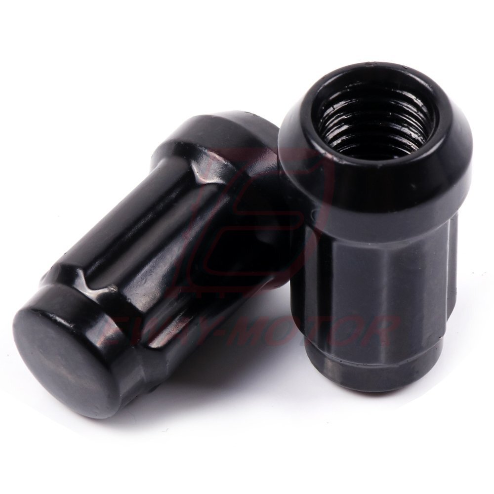 20 Black 6 Spline 12x1.5 Lug Nuts + 2 Keys Fits Honda Accord Civic