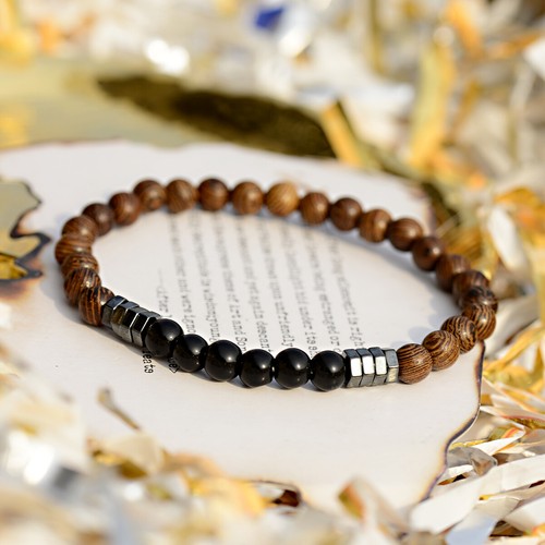 Fashion Handmade Men Bracelet Hematite Natural Stone Wood Unisex Beads Bracelets - Picture 28 of 51