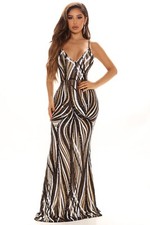 FASHION NOVA Dress Caleb Status Sequin Maxi Dress